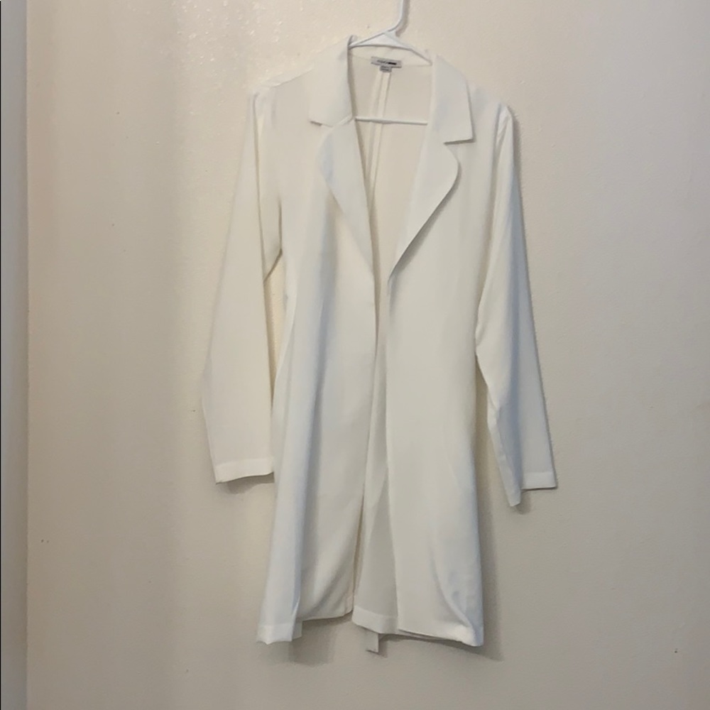 White Trench Coat Fashionnova with fabric belt